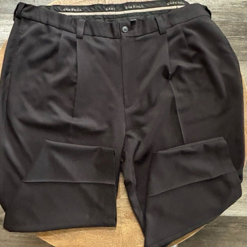 Oak Hill Men's 50x30 Black Pleated Dress Pants